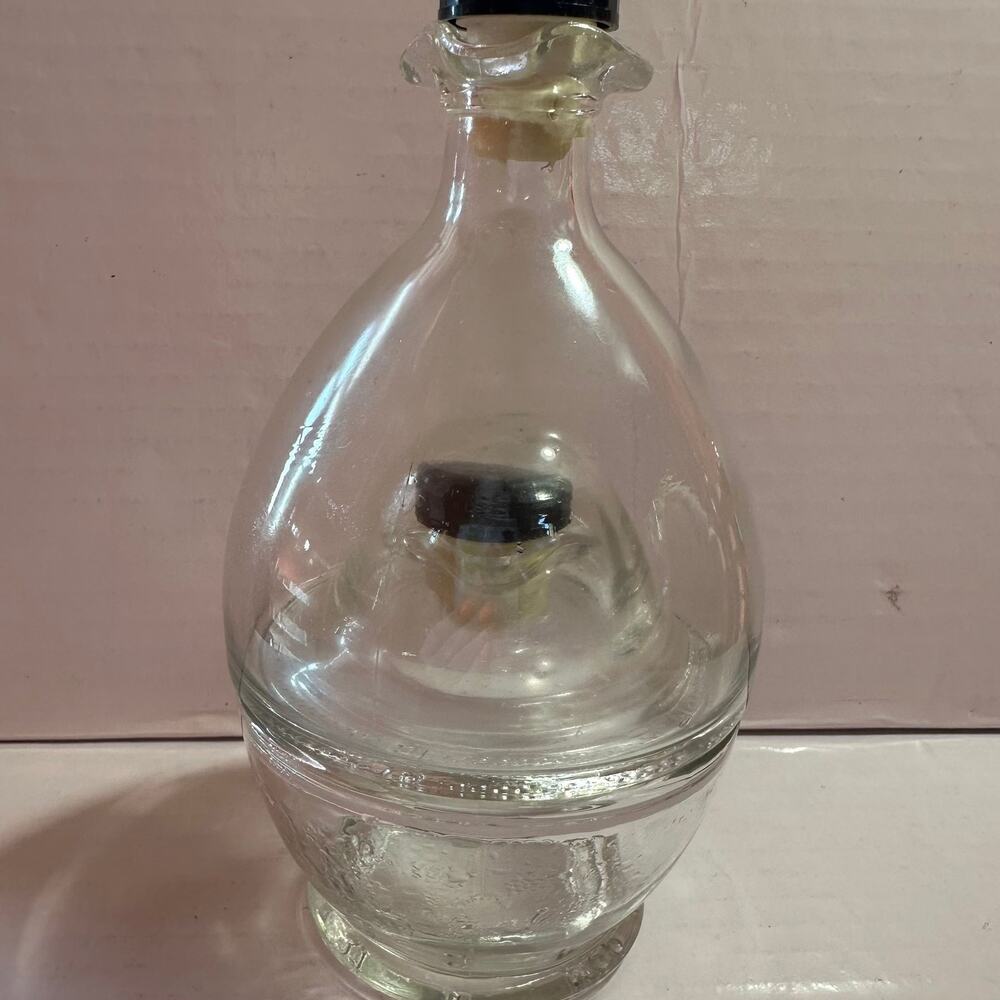 Vintage Mod Dep Italy Clear Glass Stacking Vinegar and Oil Cruet Set